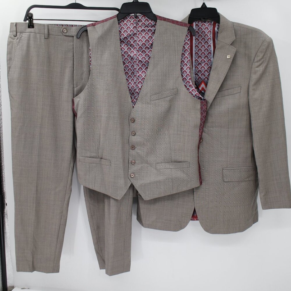 Ted Baker Suit Mens 38R 38x26 Three Piece gilet waistcoat Wool‎ Modern Fit